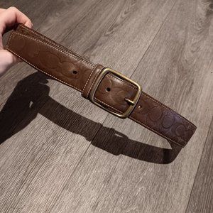Men's Brown Leather Coach Belt